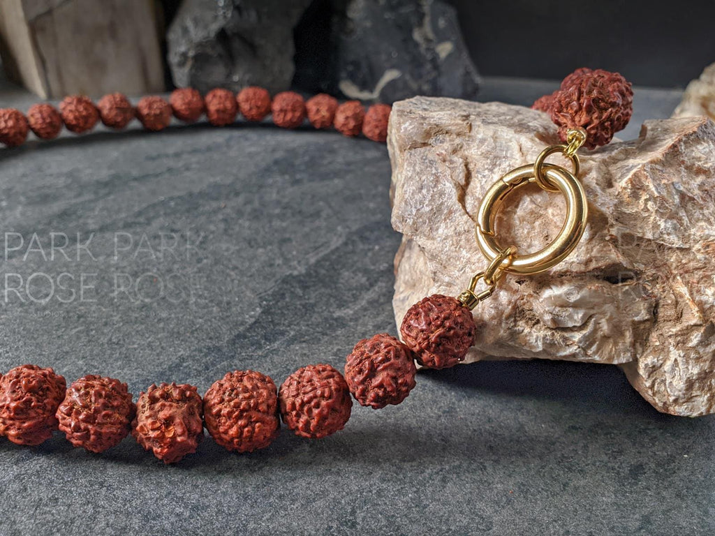 Nepal Rudraksha Natural Seed Prayer Bead Necklace (12mm)