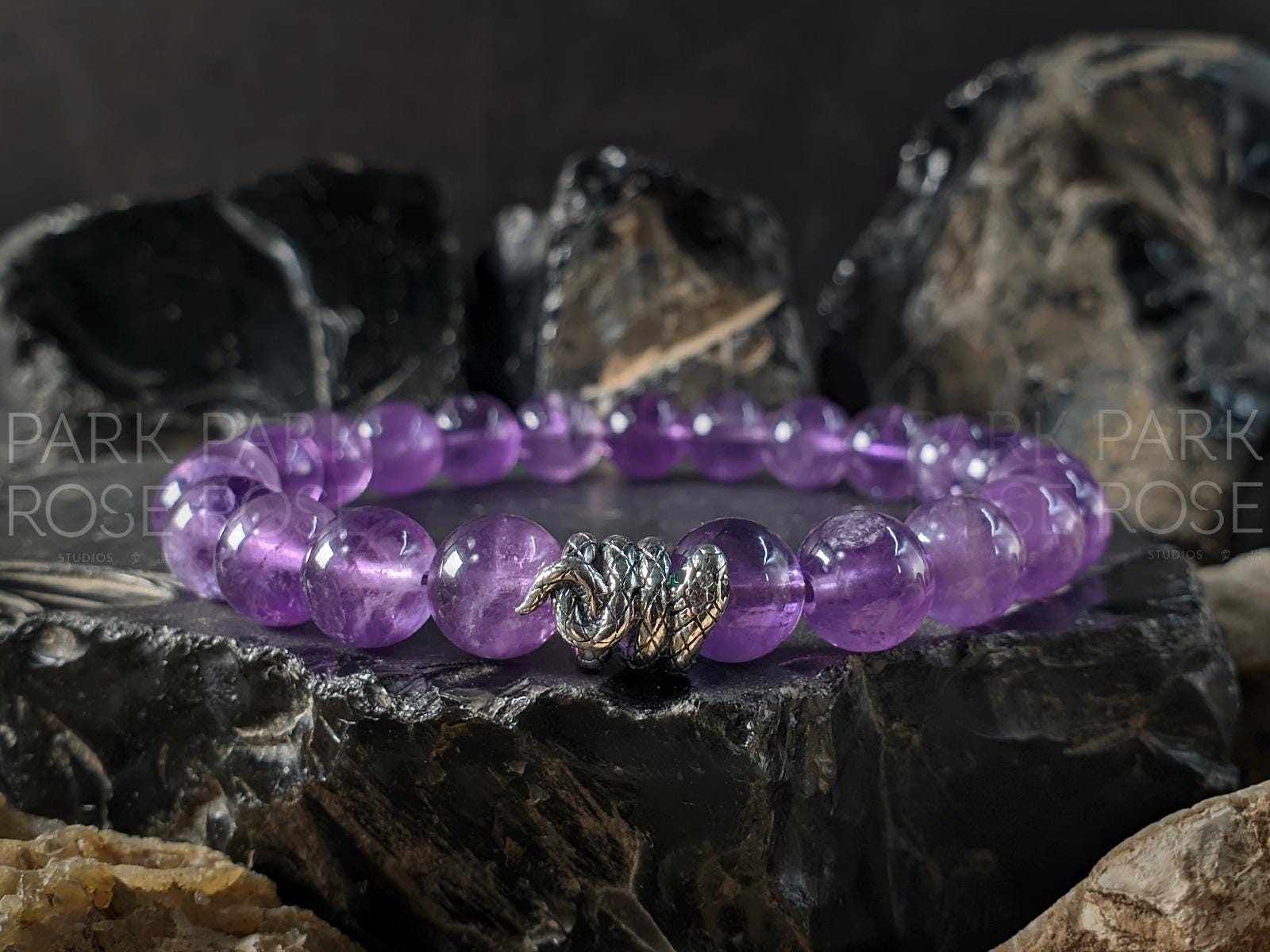 Natural Lavender Amethyst Mala Bracelet (8mm)