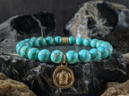 Natural Turquoise Turtle Beaded Bracelet (8mm)