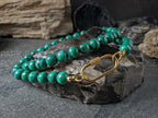 Congo Malachite Carabiner Necklace (8mm)
