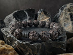 Nepal Rudraksha Dark Brown Mala Prayer Bead Bracelet (10/12mm)