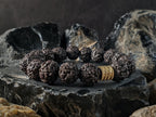 Nepal Rudraksha Dark Brown Mala Prayer Bead Bracelet (10/12mm)