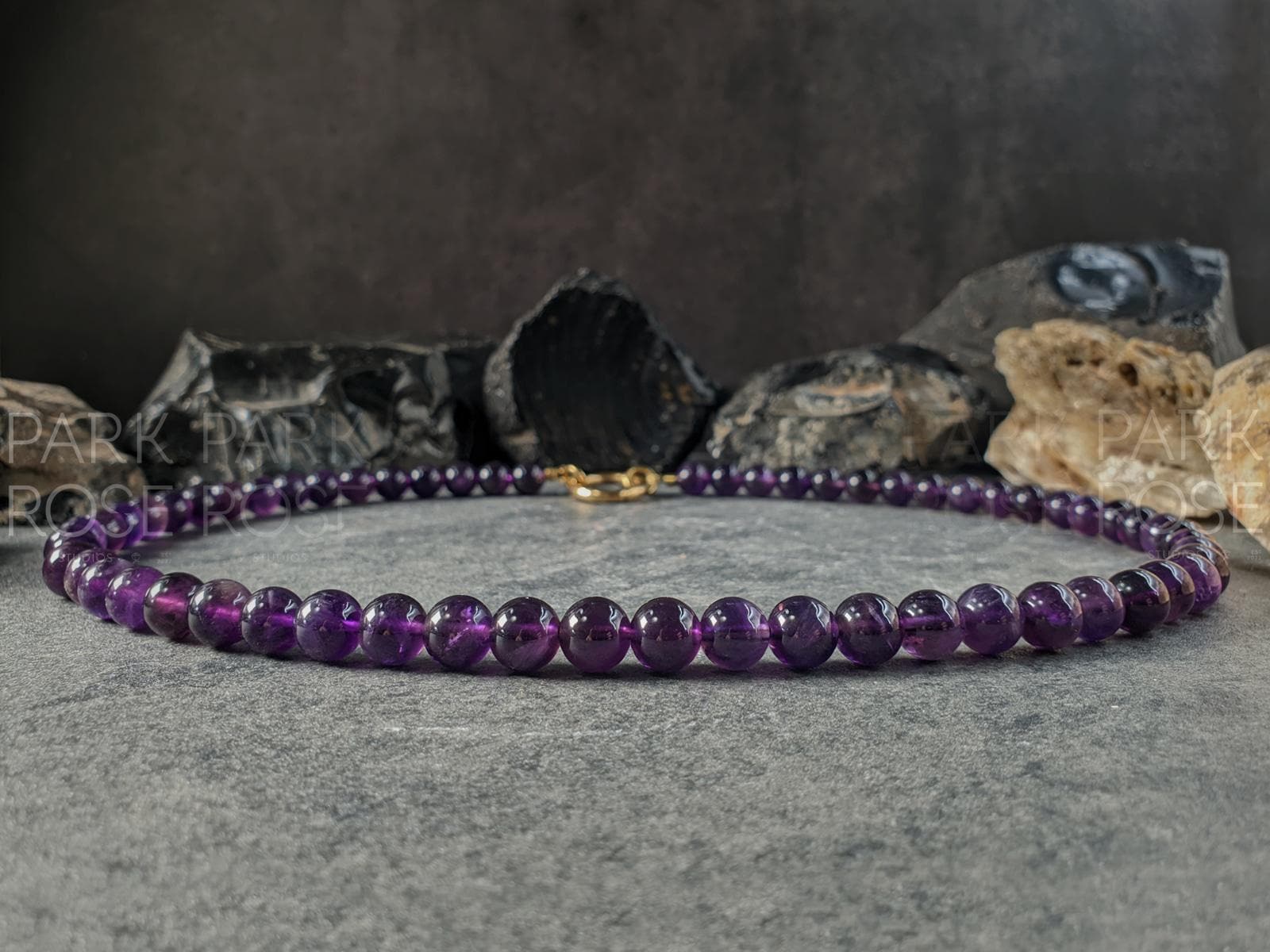 Brazil Dark Amethyst Carabiner Necklace