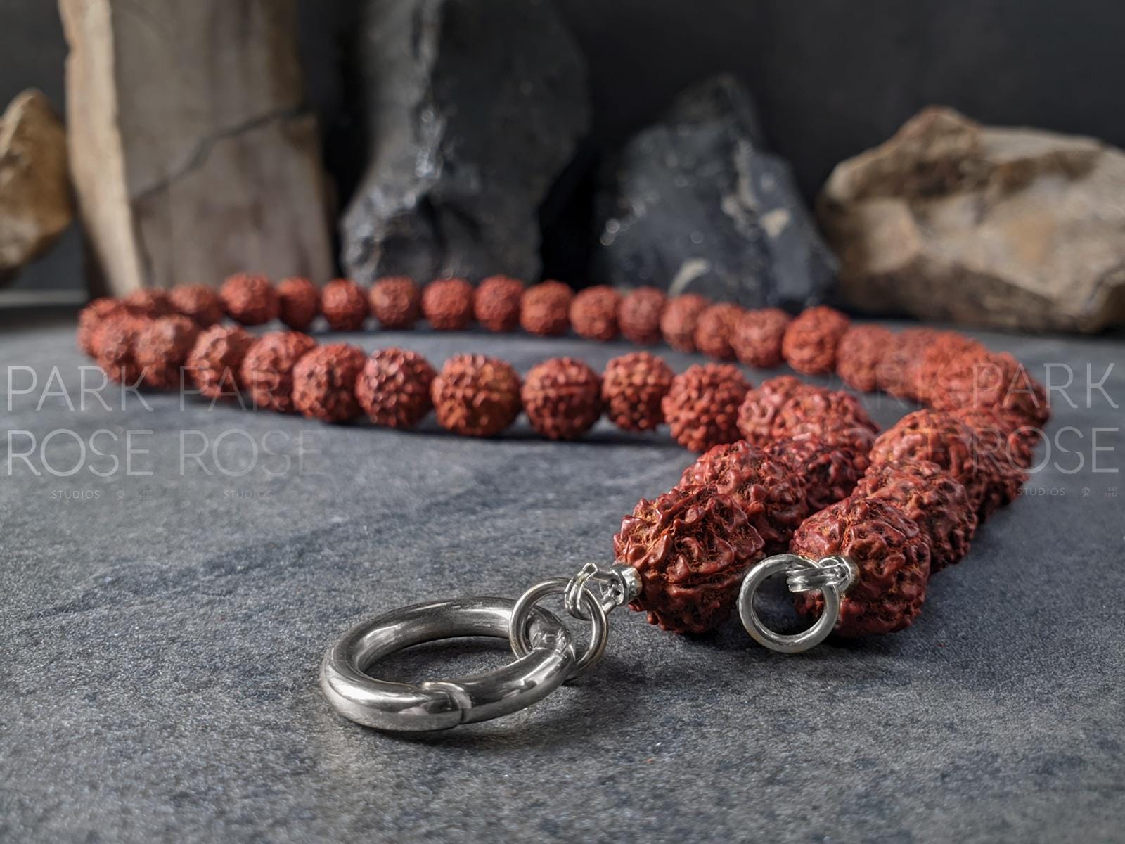 Nepal Rudraksha Natural Seed Prayer Bead Necklace (12mm)