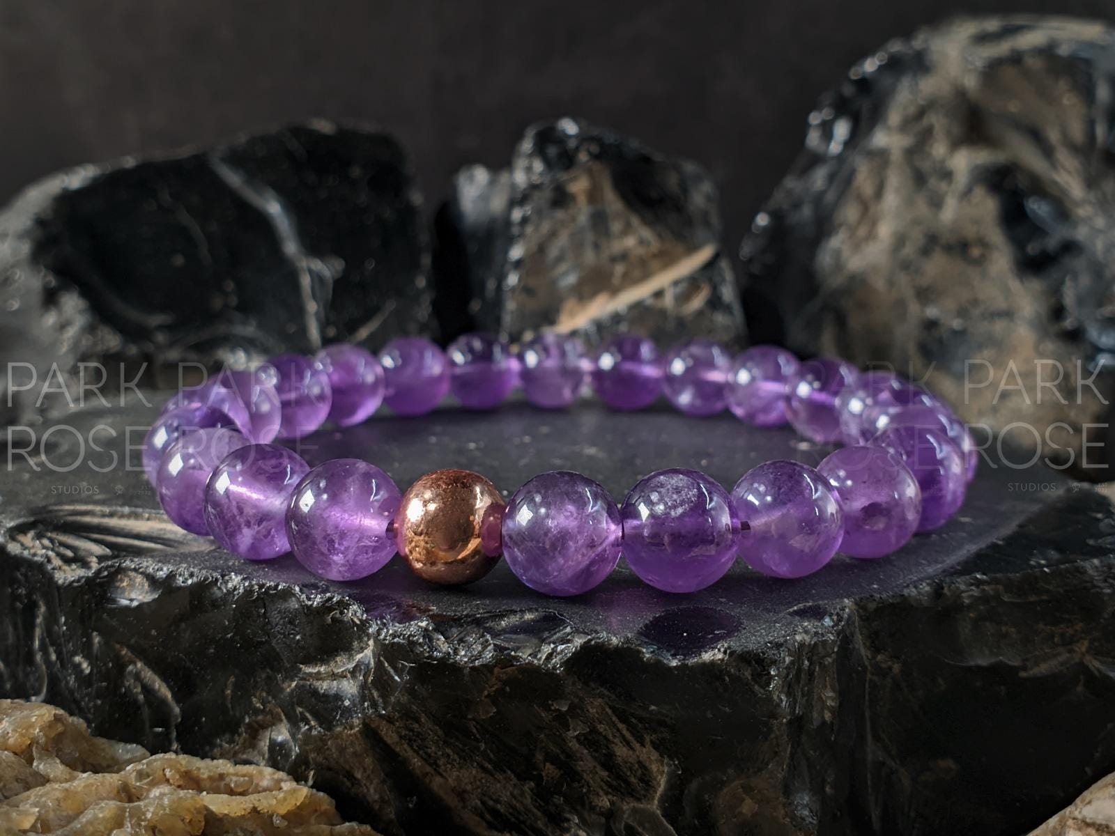 Natural Lavender Amethyst Mala Bracelet (8mm)