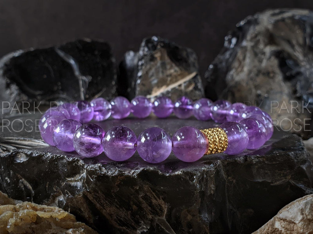 Natural Lavender Amethyst Mala Bracelet (8mm)