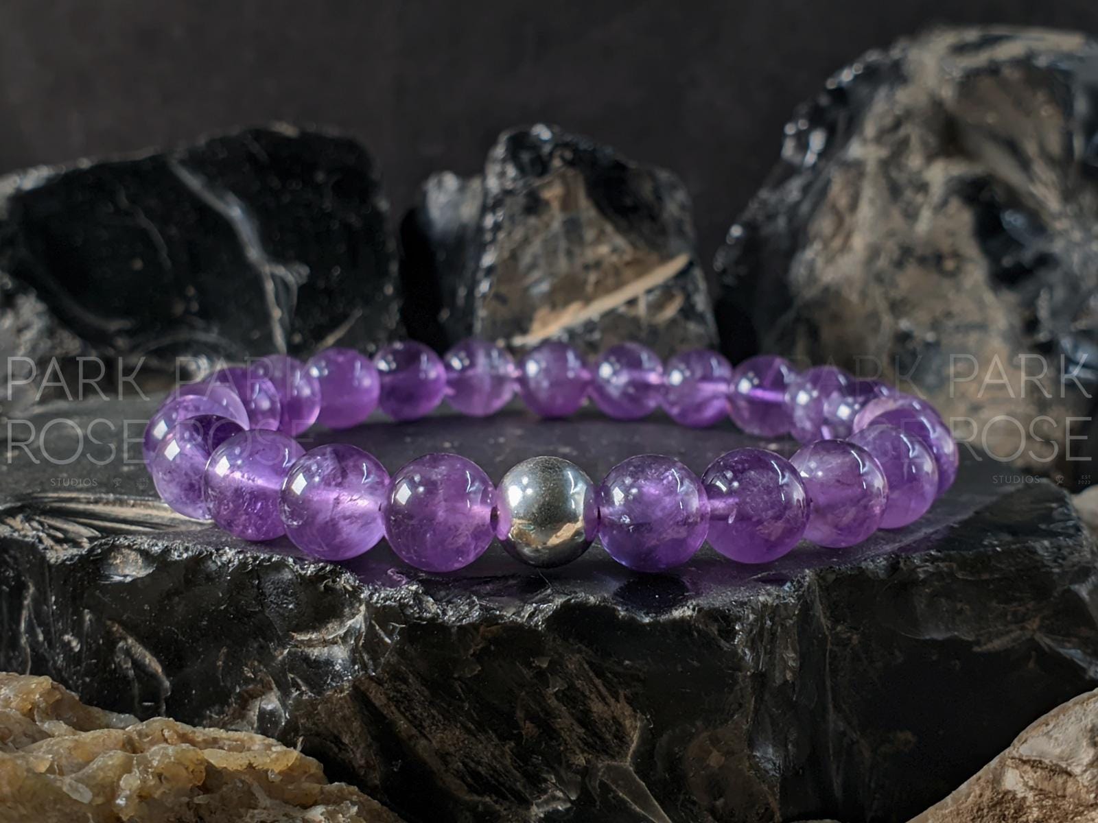 Natural Lavender Amethyst Mala Bracelet (8mm)