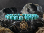 Natural Turquoise Turtle Beaded Bracelet (8mm)