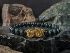 Natural Untreated Myanmar Black Jade Bracelet (8/10mm)