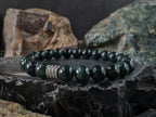 Natural Untreated Myanmar Black Jade Bracelet (8/10mm)