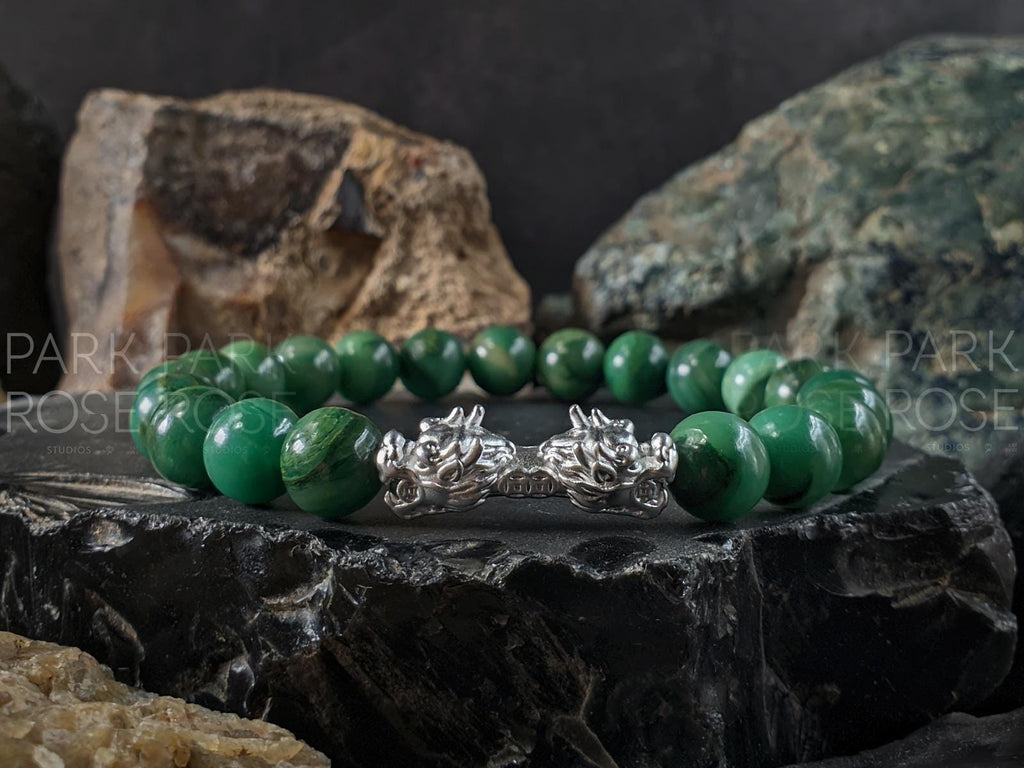 Natural Untreated West African Jade Bracelet (8mm)