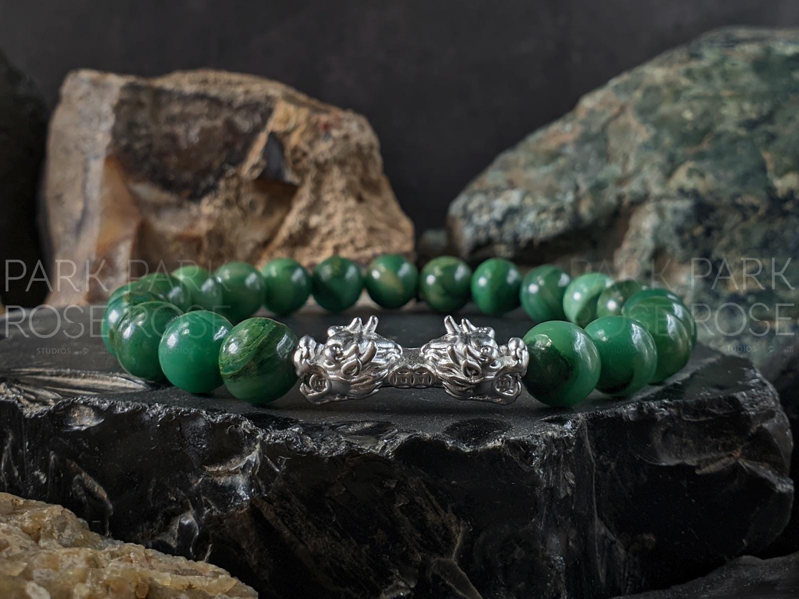 Natural Untreated West African Jade Bracelet (8mm)