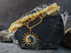 Australian Yellow Opal Carabiner Necklace With Medallion Charm