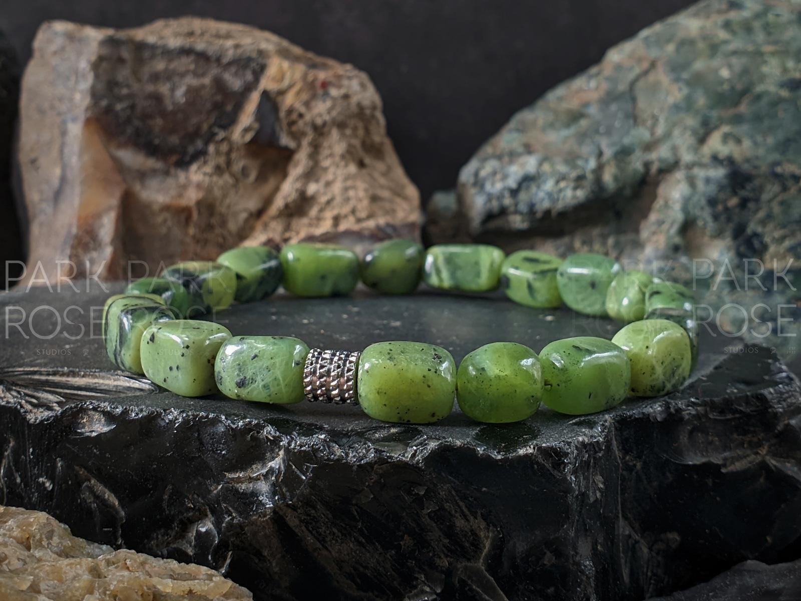 Natural Untreated Canadian Jade Nugget Bracelet