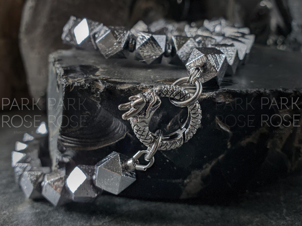 Faceted Gibeon Meteorite Necklace (8mm)