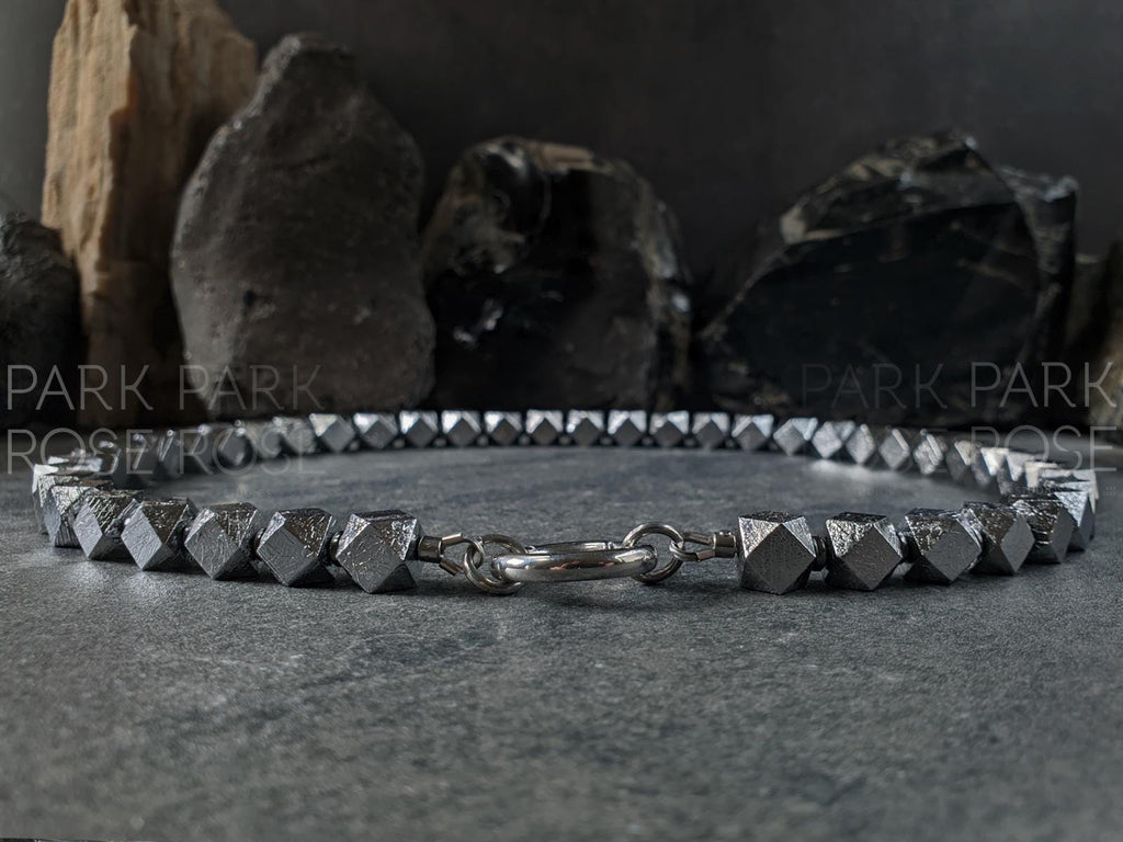 Faceted Gibeon Meteorite Necklace (8mm)