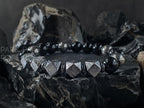 Uruguay Black Onyx, Titanium, Meteorite, Hematite Bracelet (10mm)