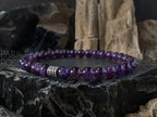 Natural Brazil Dark Amethyst Bracelet, 6mm, 8mm, 10mm or 12mm
