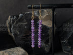 Natural AAA Brazil Amethyst Earrings, Dainty Faceted Rondelle