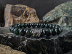 Natural Untreated Myanmar Black Jade Bracelet (8/10mm)