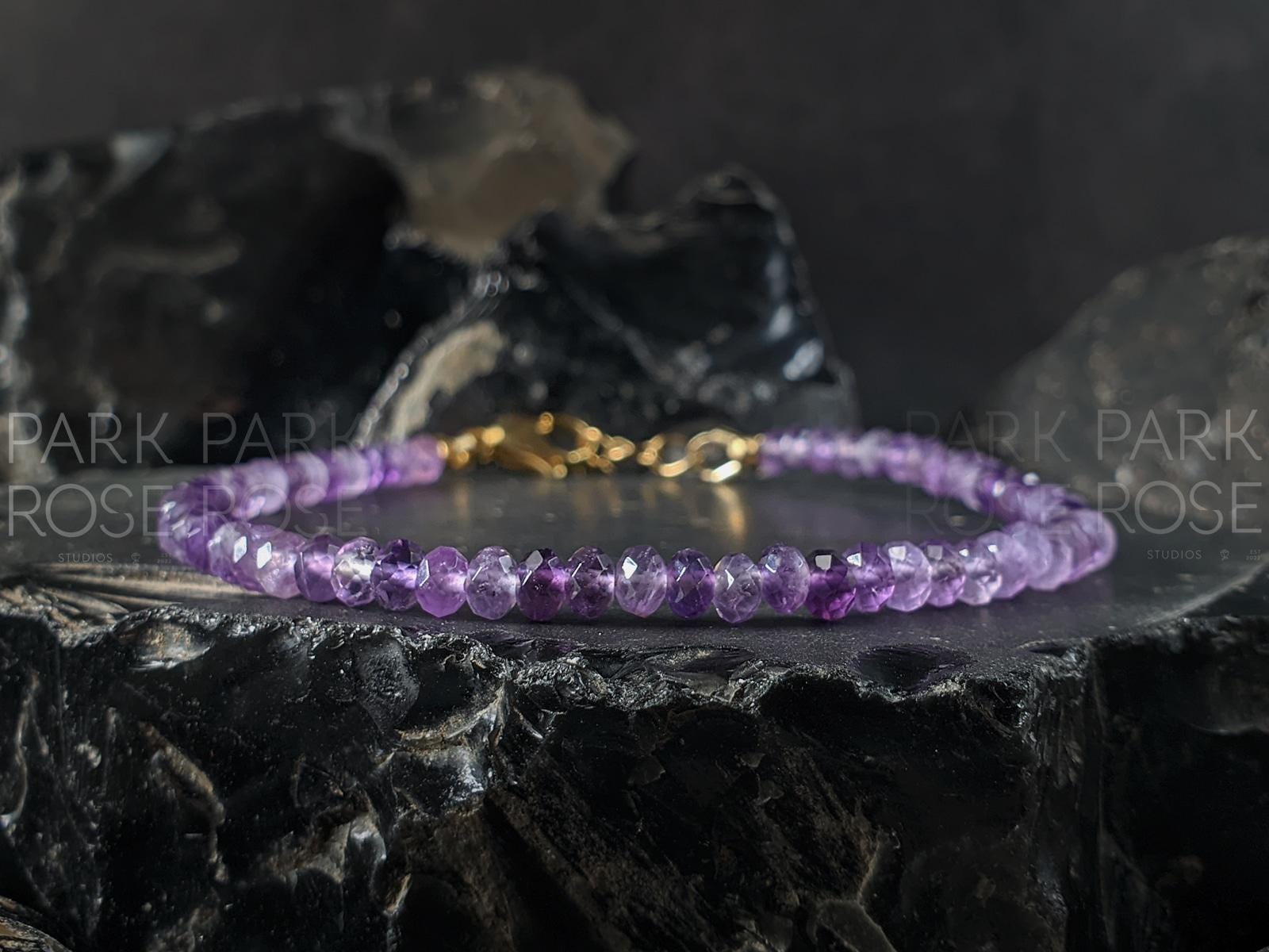 Natural AAA Faceted Brazil Amethyst Bracelet (4mm)