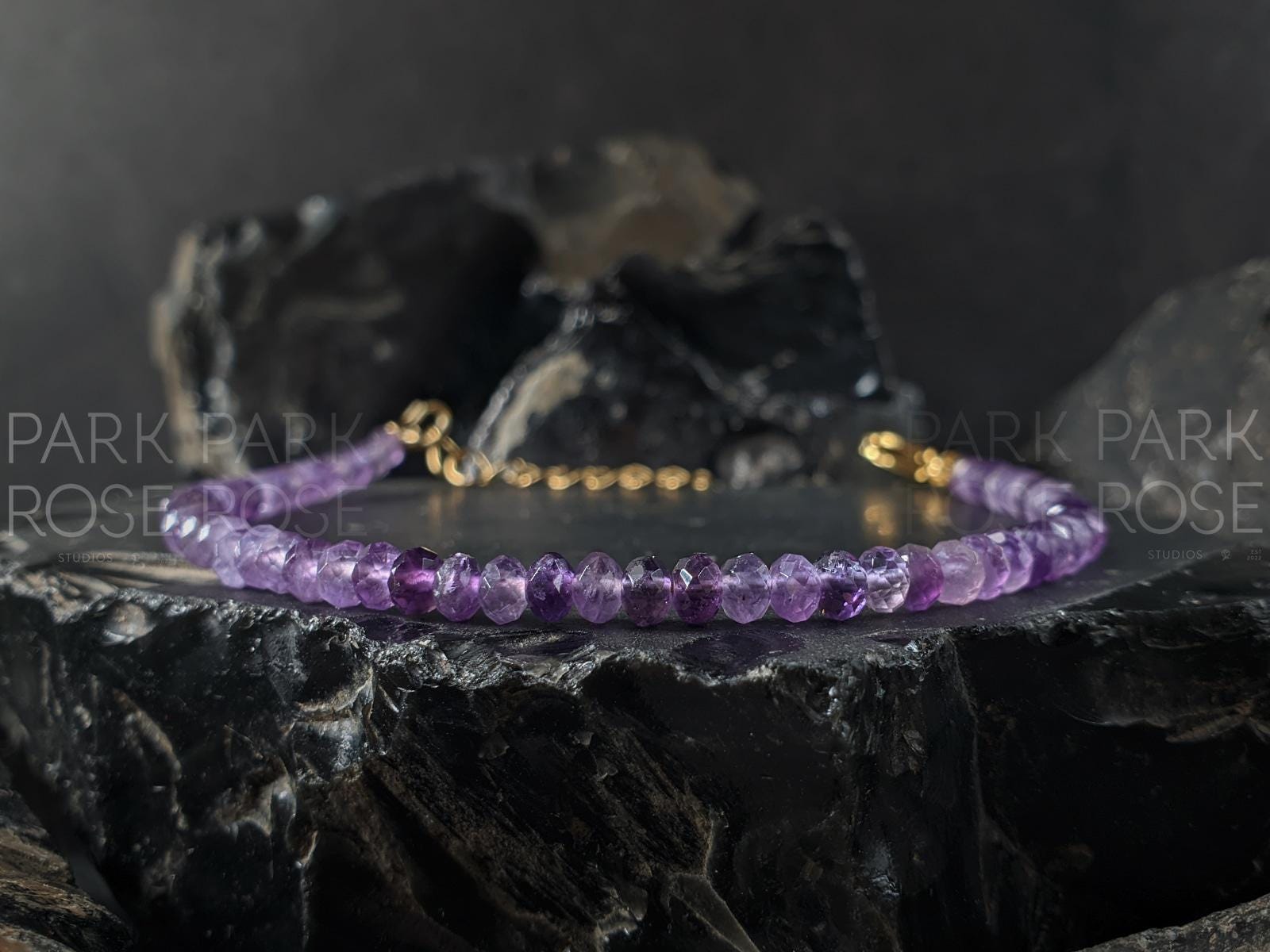 Natural AAA Faceted Brazil Amethyst Bracelet (4mm)