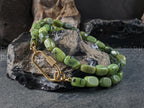 Natural Untreated Canadian Jade Nugget Carabiner Necklace