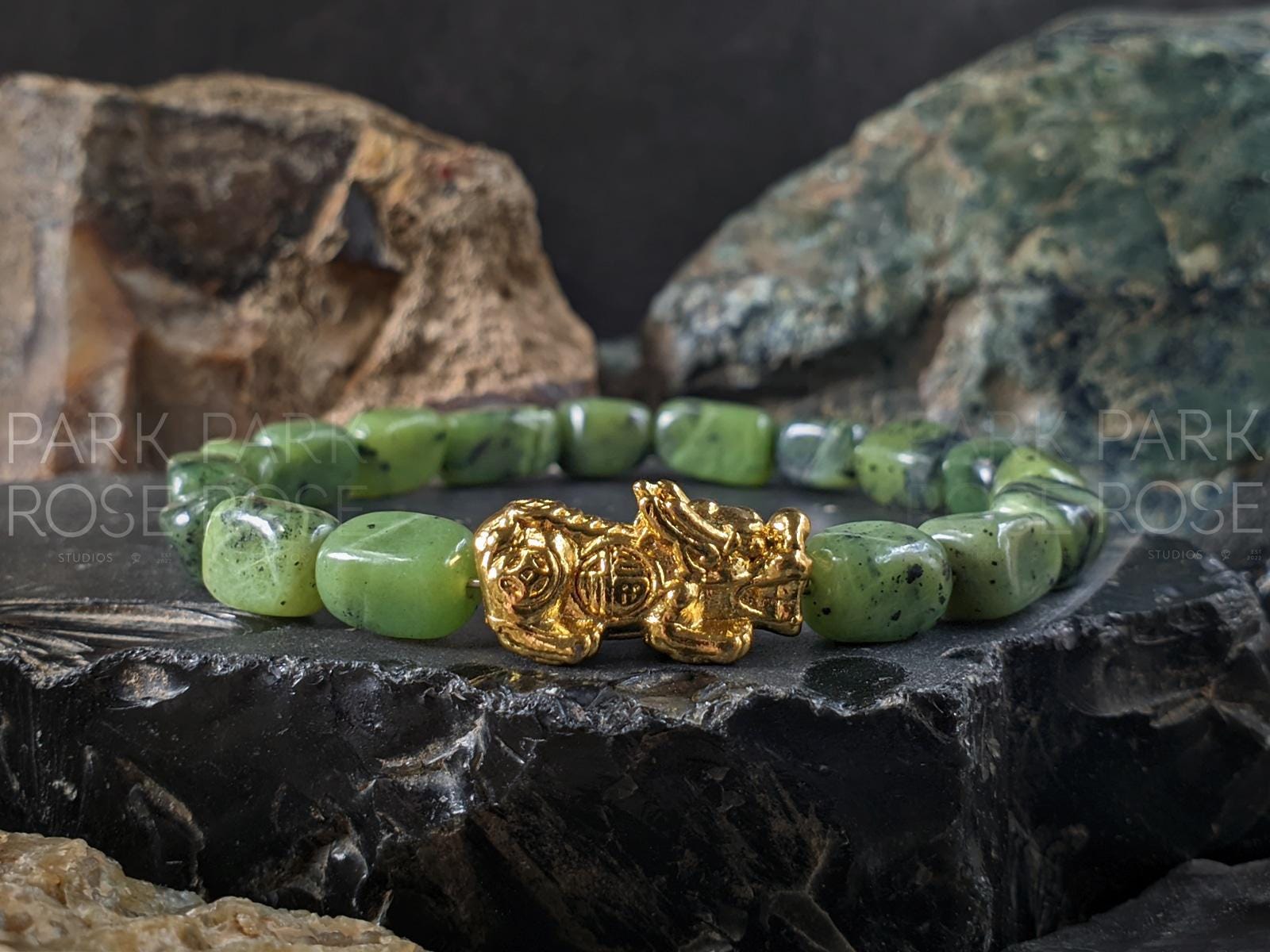 Natural Untreated Canadian Jade Nugget Bracelet