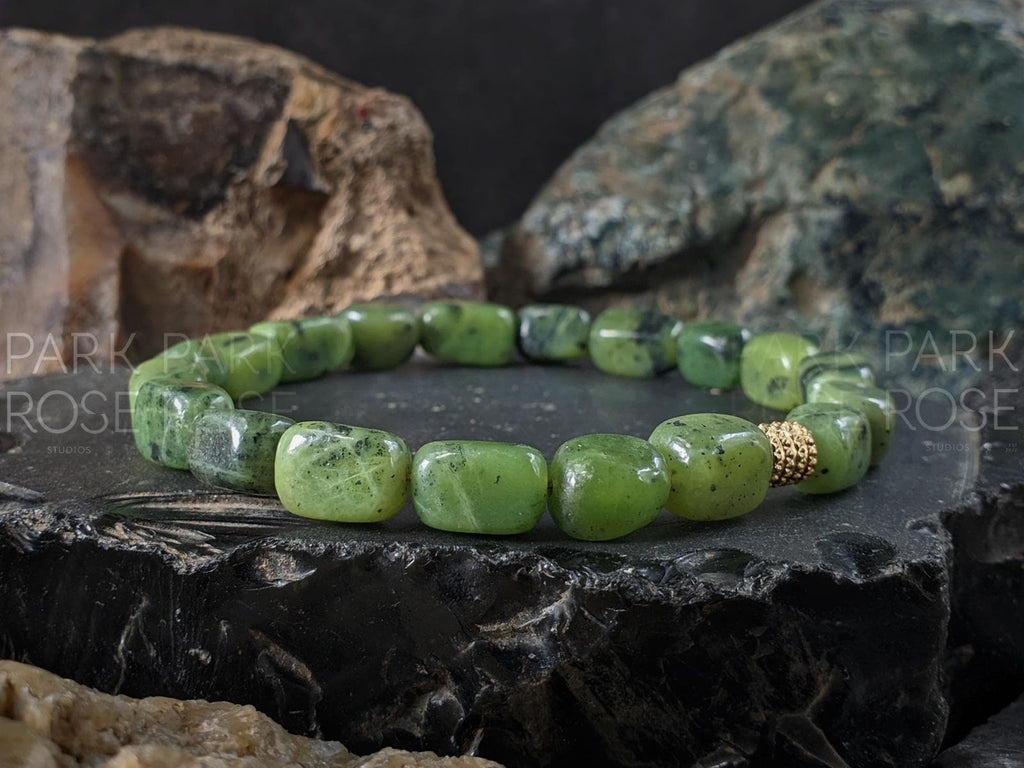 Natural Untreated Canadian Jade Nugget Bracelet