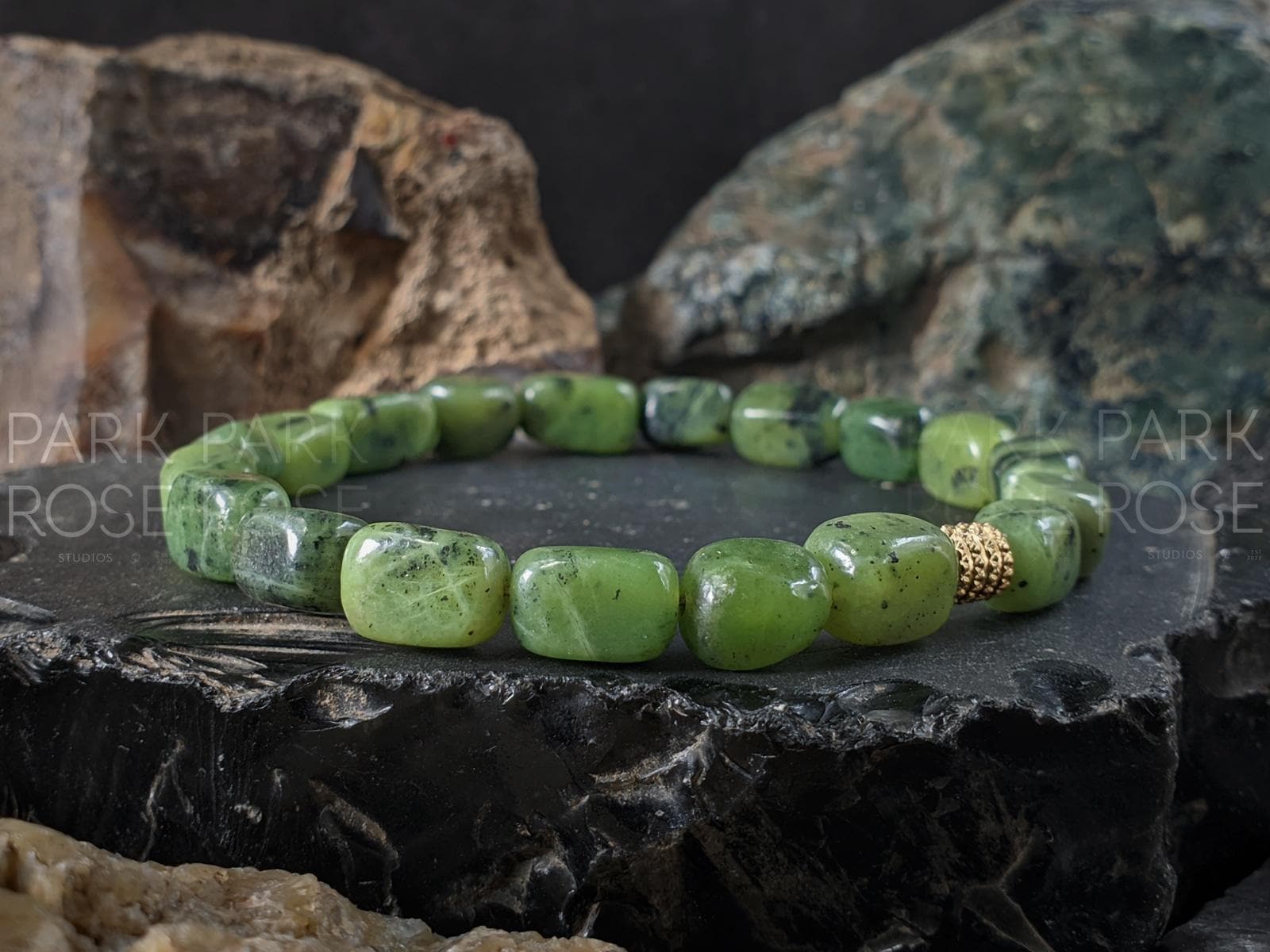 Natural Untreated Canadian Jade Nugget Bracelet