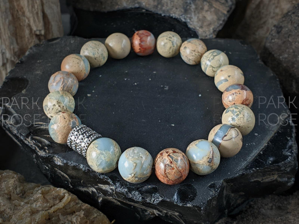 Natural Untreated Aqua Terra Jasper Bracelet (10mm)