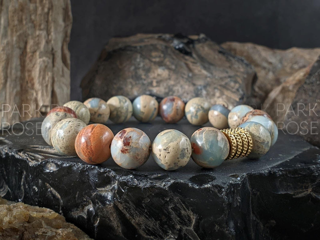 Natural Untreated Aqua Terra Jasper Bracelet (10mm)
