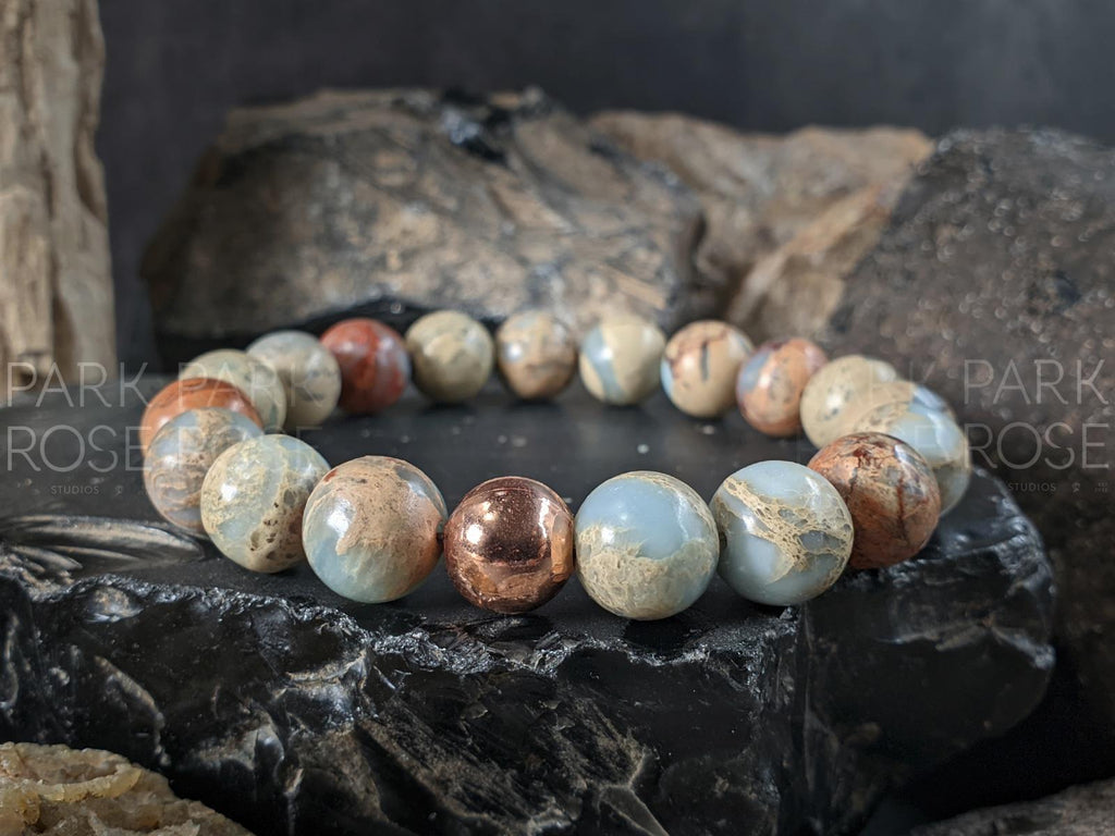Natural Untreated Aqua Terra Jasper Bracelet (10mm)