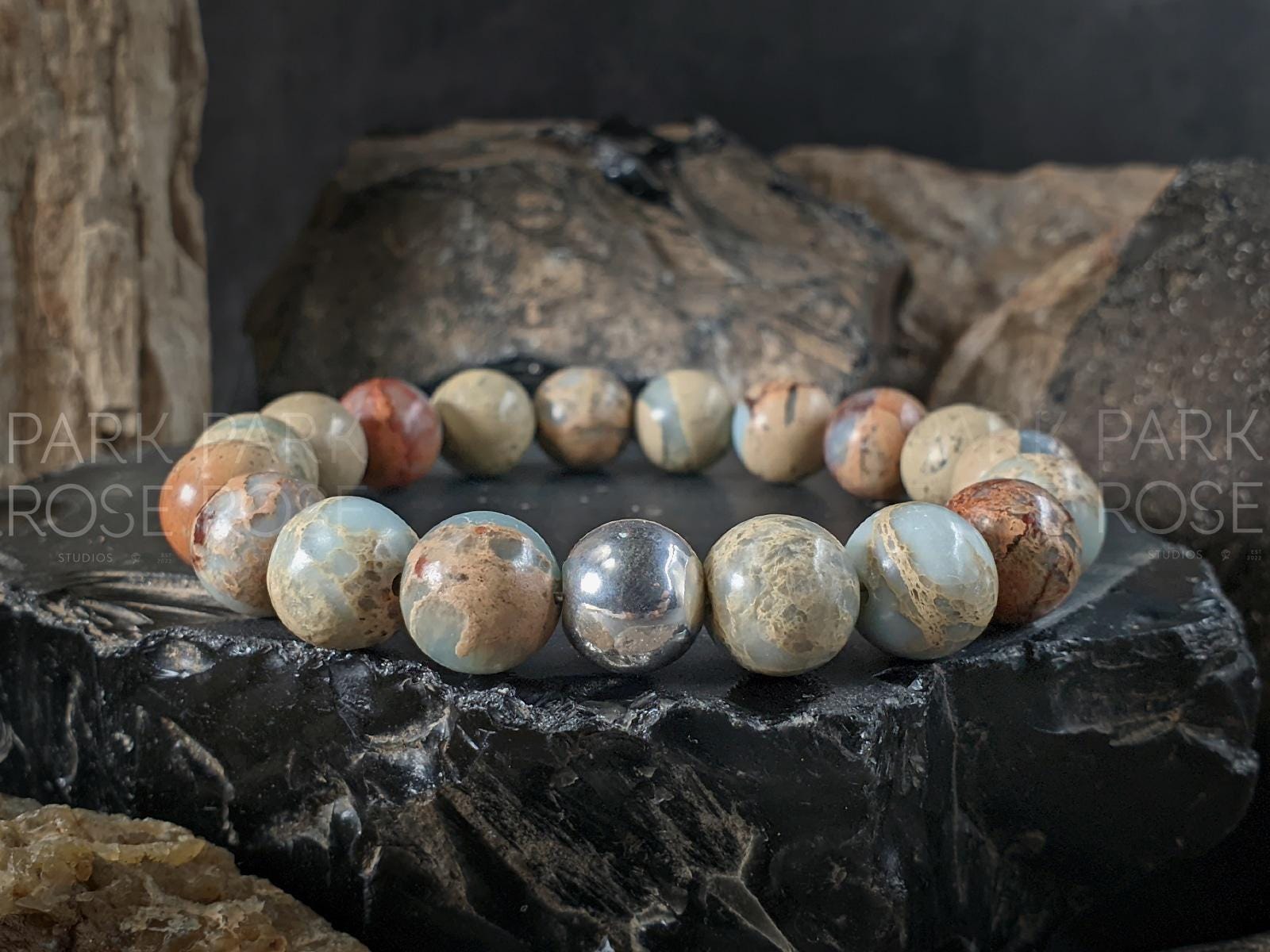Natural Untreated Aqua Terra Jasper Bracelet (10mm)