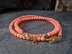 Pink Coral Necklace and Bracelet Set (4mm)