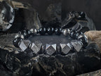 Uruguay Black Onyx, Titanium, Meteorite, Hematite Bracelet (10mm)