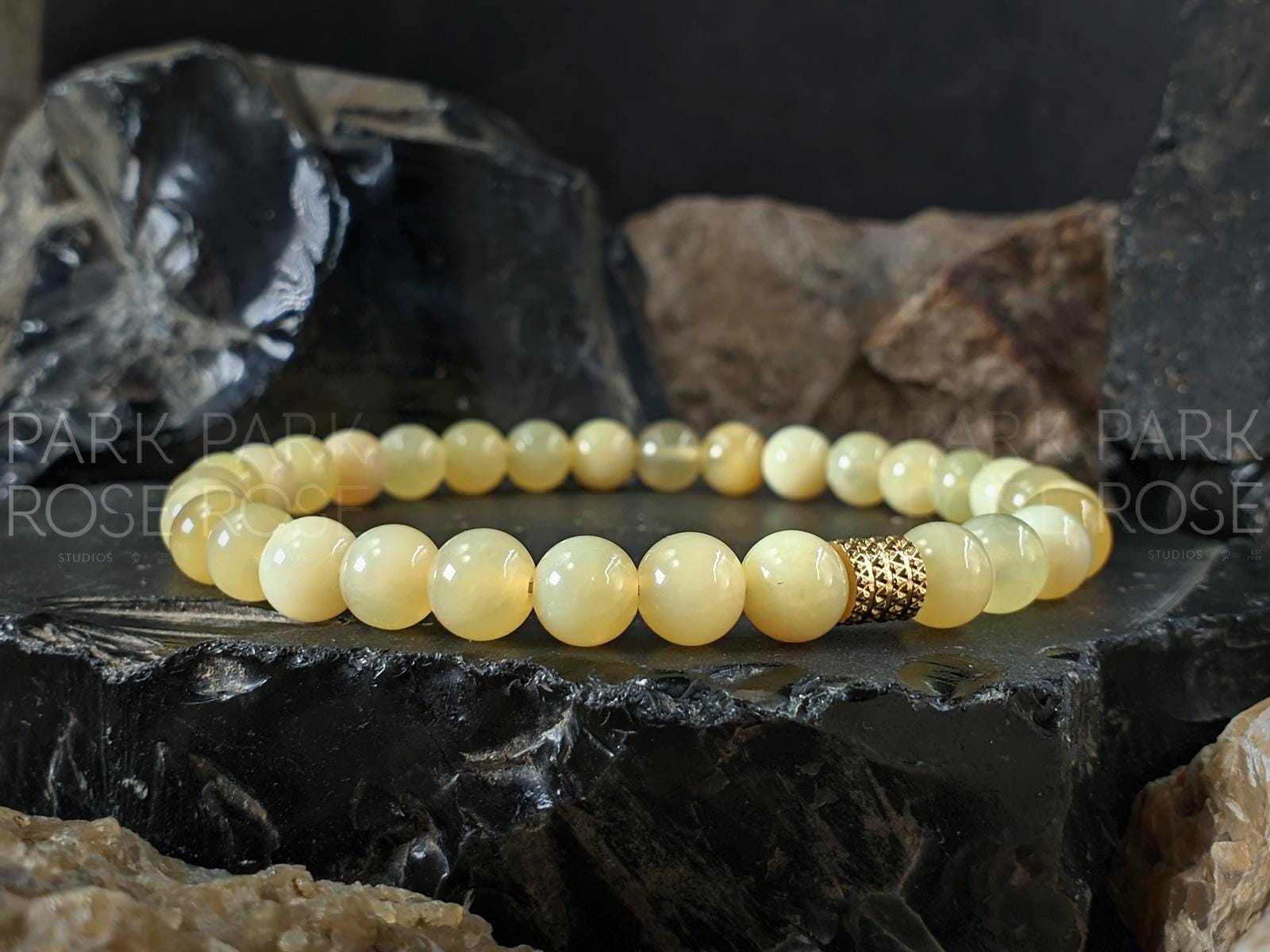 AAA Natural Australia Yellow Opal Bracelet (6mm)