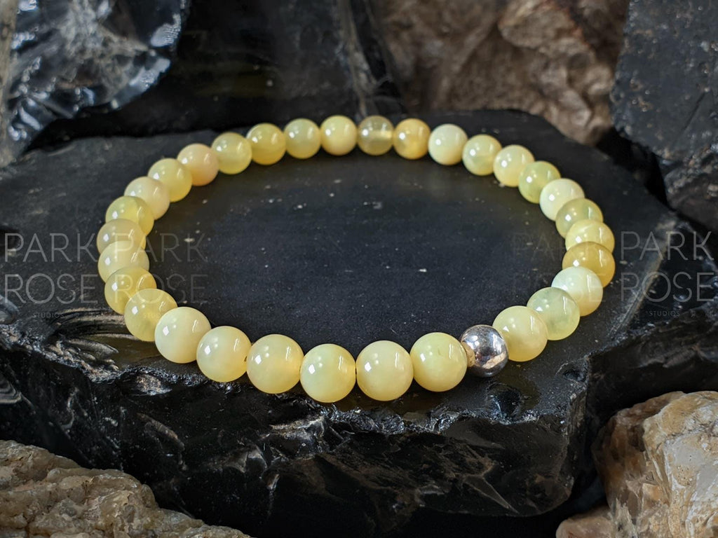AAA Natural Australia Yellow Opal Bracelet (6mm)