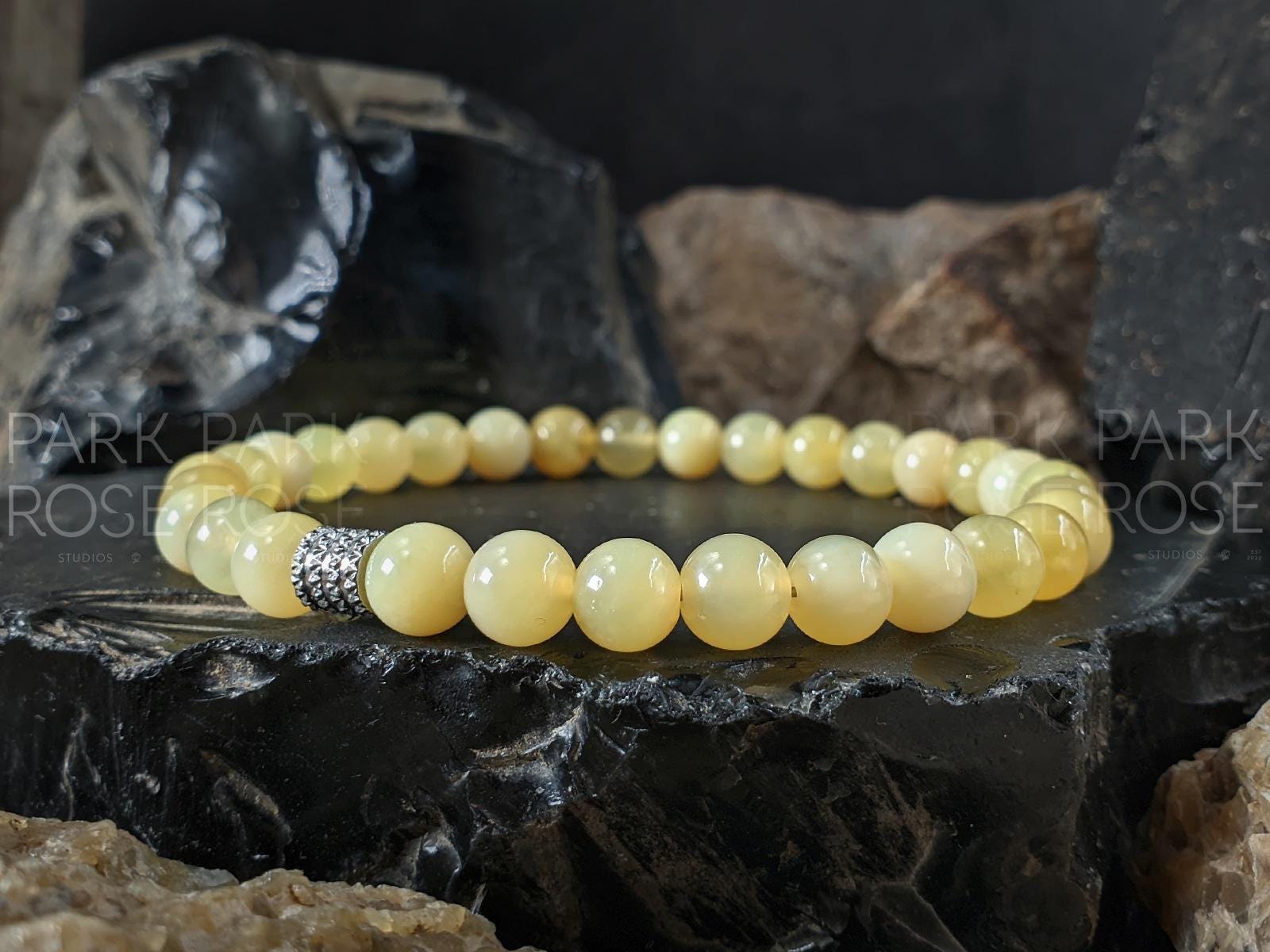 AAA Natural Australia Yellow Opal Bracelet (6mm)