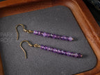 Natural AAA Brazil Amethyst Earrings, Dainty Faceted Rondelle