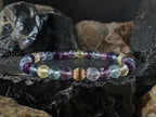 Faceted Natural Rainbow Fluorite Bracelet (6mm)