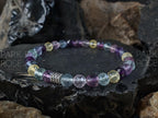 Faceted Natural Rainbow Fluorite Bracelet (6mm)