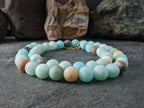 Frosted Natural Flower Amazonite Necklace (10mm)