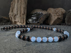 Shungite, Copper & Aquamarine Gemstone Necklace (8mm)