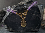 Faceted Uruguay Amethyst Necklace: Baroque Pearl, Citrine Pendant (4mm)