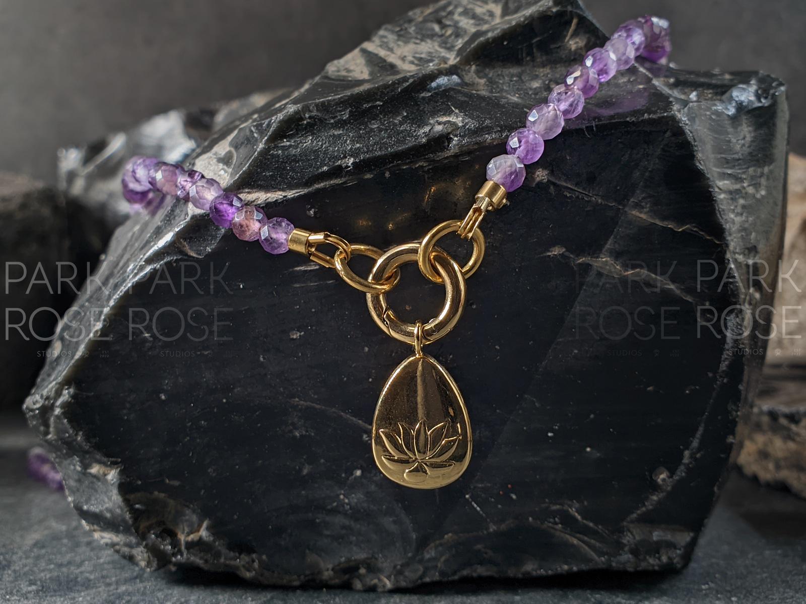 Faceted Uruguay Amethyst Necklace: Baroque Pearl, Citrine Pendant (4mm)