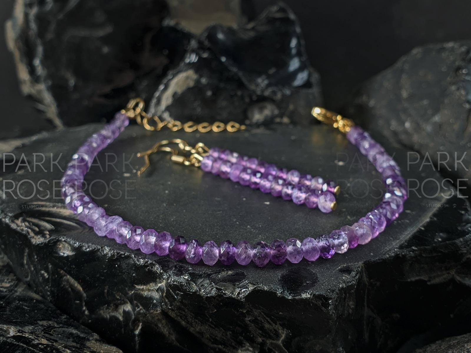 Natural AAA Faceted Brazil Amethyst Bracelet (4mm)