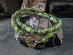 Natural Untreated Canadian Jade Nugget Carabiner Necklace
