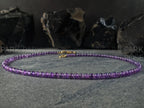 Dainty Brazil Amethyst Necklace: Baroque Pearl Pendant (4mm)