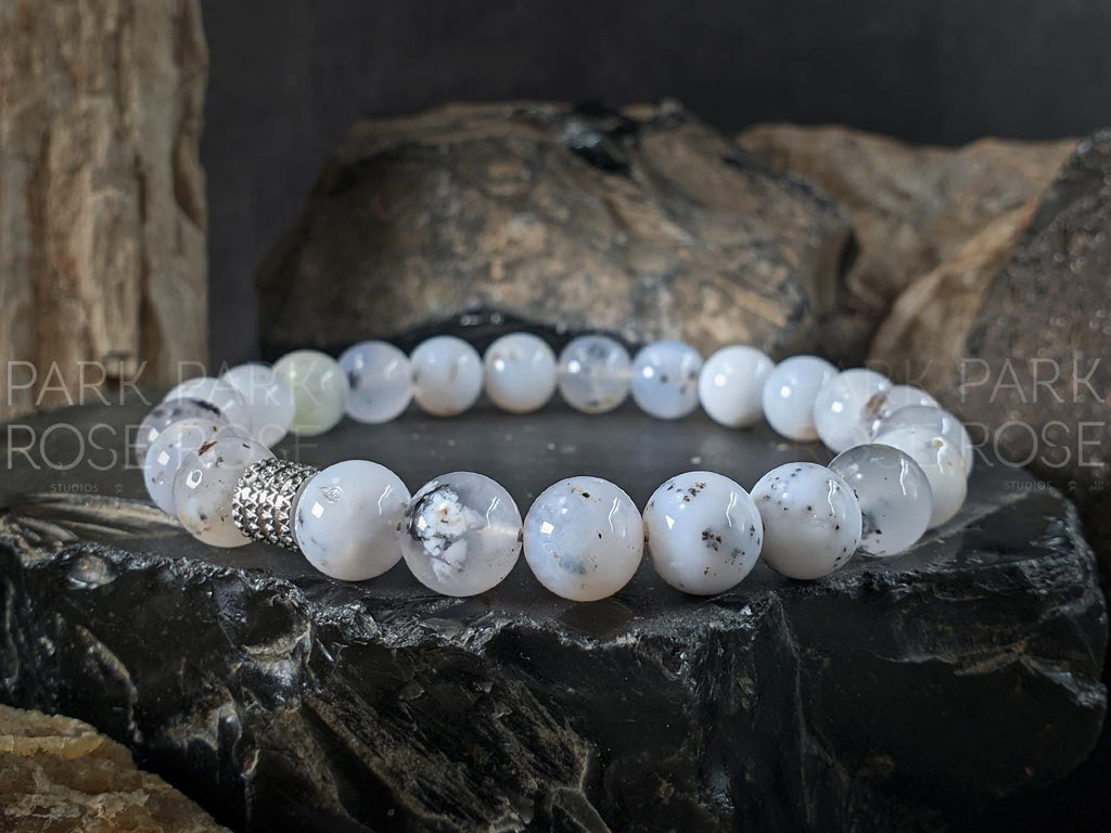 Natural Untreated White African Opal Bracelet (8mm)